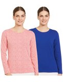 Amazon Brand – Symbol Women’S Regular Fit T-Shirt (Sym-Aw22Wte-002_Navy & Tea Rose L)