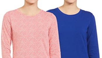 Amazon Brand – Symbol Women’S Regular Fit T-Shirt (Sym-Aw22Wte-002_Navy & Tea Rose L)