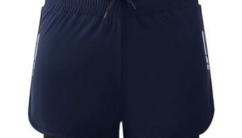 Cockatoo Am444-2In1 Men’S Workout Running Shorts, Active Wear Men,Navy Blue,Size:2Xl