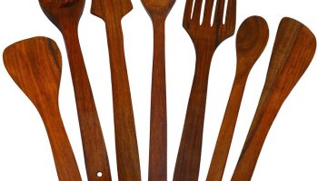 Woodykart Wood Cooking Spoon, Serving Spoon Set(Pack Of 6)