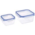 Amazon Brand – Solimo Square Glass Storage Container Set, Set Of 2, Transparent -450Ml & 900Ml