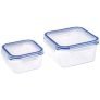 Amazon Brand – Solimo Square Glass Storage Container Set, Set Of 2, Transparent -450Ml & 900Ml