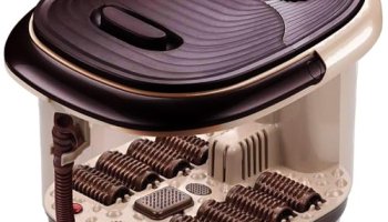 Lifelong Llm306 500W Electric Spa Foot Massager Machine With 8 Manual Rollers, Digital Panel, Bubble Bath & Water Heating Technology For Pedicure, Pain Relief & Foot Care, Brown