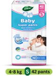 Dabur Baby Super Pants | Diaper Infused With Aloe Vera, Shea Butter & Vitamin E | Insta-Absorb Technology – S(42 Pieces)