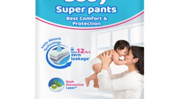 Dabur Baby Super Pants | Diaper Infused With Aloe Vera, Shea Butter & Vitamin E | Insta-Absorb Technology – S(42 Pieces)