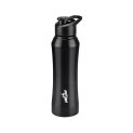 Milton Comet 750 Stainless Steel Water Bottle 730 Ml, Single Walled, Isi Certified I Leak Proof Lid, Rust Proof I For School, Office, Gym I Black