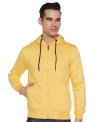Qube By Fort Collins Men’S Fleece Hooded Neck Regular Fit Sweatshirt (929206 Smu_Mango Milange_Medium)