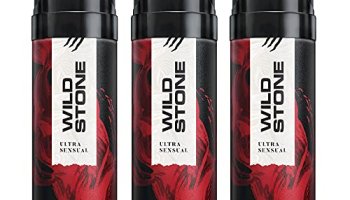 Wild Stone Ultra Sensual Deodorants For Men, Long Lasting Intense Fragrance, Pack Of 3 (150Ml Each),Spray