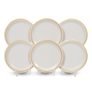 Ariya 11 Inches Melamine Dinner Plate Set Of 6 (Royal Double Stripe) Microwave & Dishwasher Safe Dinnerware, Full Serving Plate Set For Snacks, Breakfast, Lunch, Dinner, Break Resistant, All Occasions