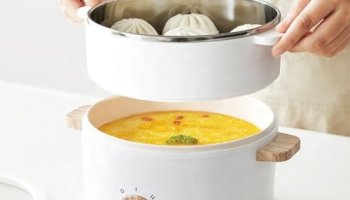 Ankale Cura Plus Multipurpose Electric Cooker Kettle | 1.5L Non-Stick Pot With Steamer | 600W | Temperature Control | Steel Body | Ceramic Coating | Tempered Glass Lid | For Noodles, Frying, Boiling