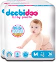Doobidoo Babypants Medium Size Rash Free Soft Diapers Anti-Leak Highly Absorbent 7-12Kg – M(32 Pieces)