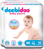 Doobidoo Babypants Medium Size Rash Free Soft Diapers Anti-Leak Highly Absorbent 7-12Kg – M(32 Pieces)