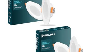 Bajaj Polycarbonate Ivora Compact Downlight | 5W Led Downlight | For Smaller Spaces | Long Life Of 25000 Hours | Soothing Light (Red, Pack Of 2)