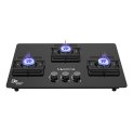 Lifelong 3 Gas Burner Top – 3 Burners Hob Top Gas Stove With Automatic Ignition – Toughened Glass Top Gas Stoves For Home & Kitchen – Automatic Gas Stove For Modern/Modular Kitchen (Llht923)Open,Black