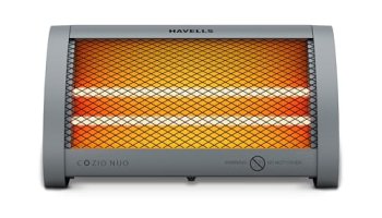 Havells Cozio Nuo Room Heater| Dual Heat Setting 400/800 Watt| Dual Quartz Heating Rods| Silent Operation| Tip Over Protection| Fire Retardant Material| Anti Rust Reflector| 2 Year Warranty(Grey)