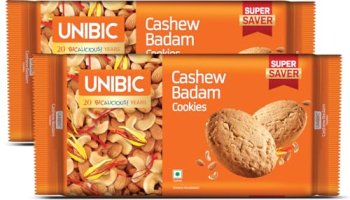 Unibic Cashew Badam Cookies, 450Gm (Pack Of 2) | Nutty Goodness In Every Bite | Your Favorite Teatime Snack | 900Gm
