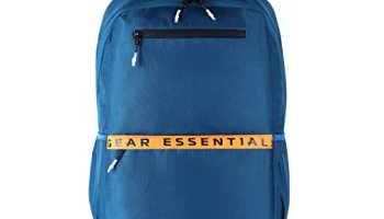 Gear Logi-Q 27L Medium Water Resistant 5 Compartment Laptop Backpack/Backpack/Office Bag With Trolley Sleeve For Men/Women (Teal-Yellow)