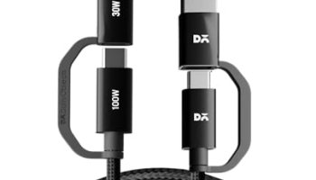 Dailyobjects Surge Kevlar Core 4-In-1 100W Charging Cable|Usb-A,Type-C,Lightning|Fast Charging,480Mbps Data Transfer,Data Sync|Compatible With Android & Ios Smartphones,Tablet/Ipads & Macbook,Black