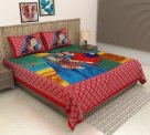 Metro Living Cotton Double Flat 144 Tc Jaipuri Prints Bedsheet(Pack Of 1, Red)