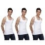 Sporto Men’S Super Combed Cotton White Derby Vest (Pack Of 3) | Extra-Stretch Derby Ribbed Fabric