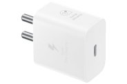 Samsung Original 25W Usb Type-C Travel Adaptor Without Cable For Google Pixel, Xiaomi, Motorola, Iphone, Samsung Galaxy Tab S/A Series, Galaxy S10/M54/M55/A80/A90/S25/S24, White