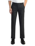 Arrow Men’S Grey Textured Mid Rise Polyester Button Tapered Fit Flat Front Slant Pocket Trousers (Araeotr1595_Grey_32)